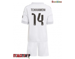 Real Madrid Aurelien Tchouameni #14 Prima Maglia Bambino 2025-26 Manica Corta (+ Pantaloni corti)
